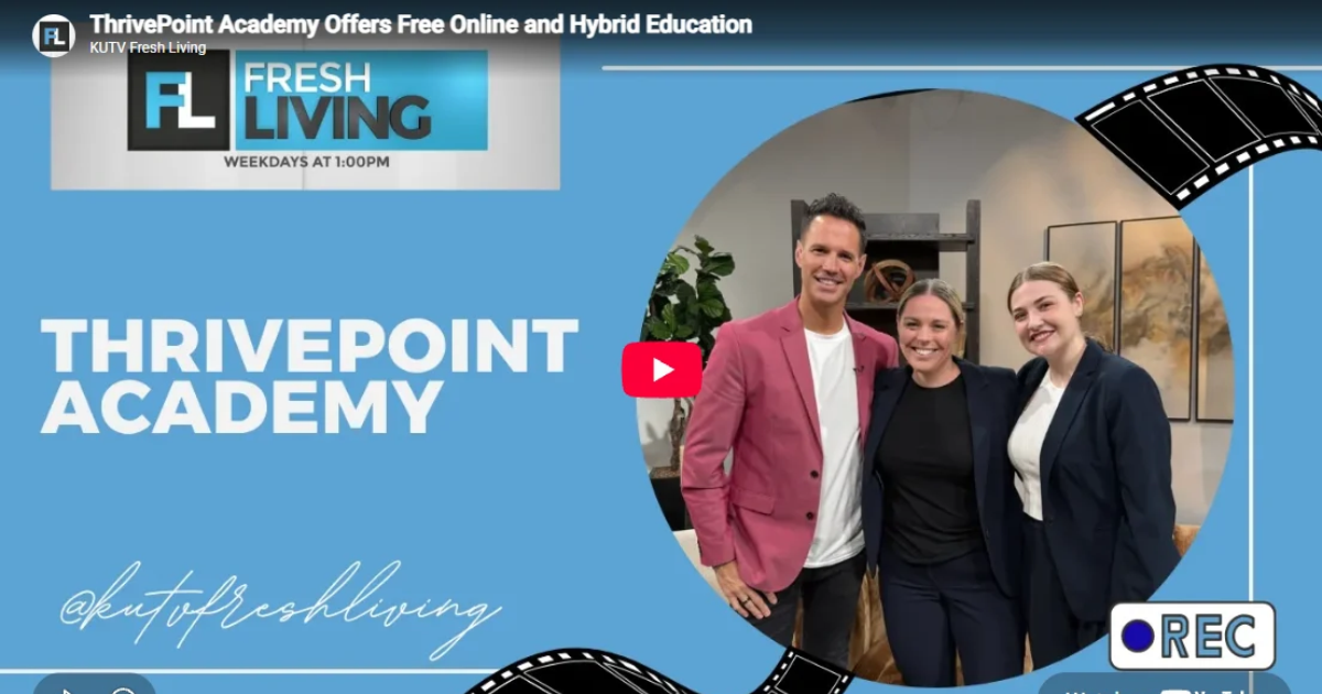 ThrivePoint staff posing with a news interviewer
