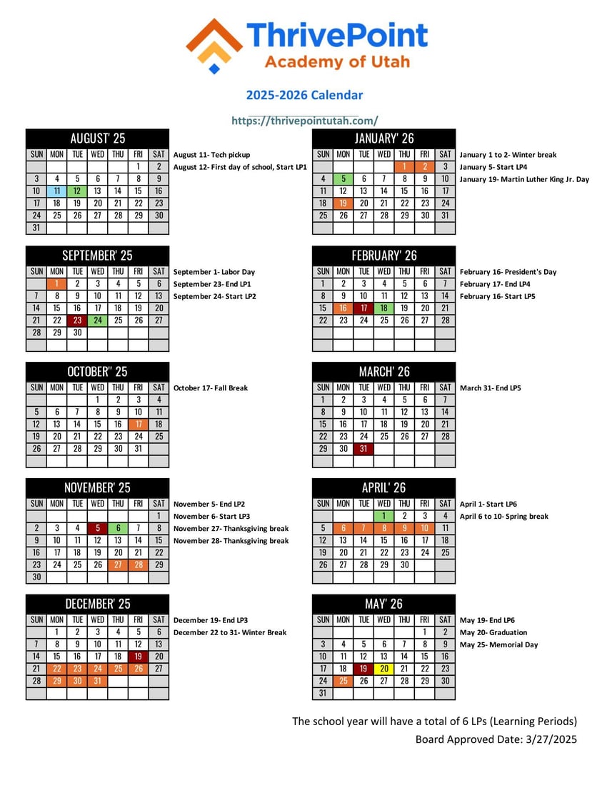 UTF-8Calendar utah 25-26
